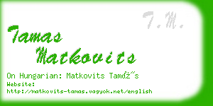 tamas matkovits business card
